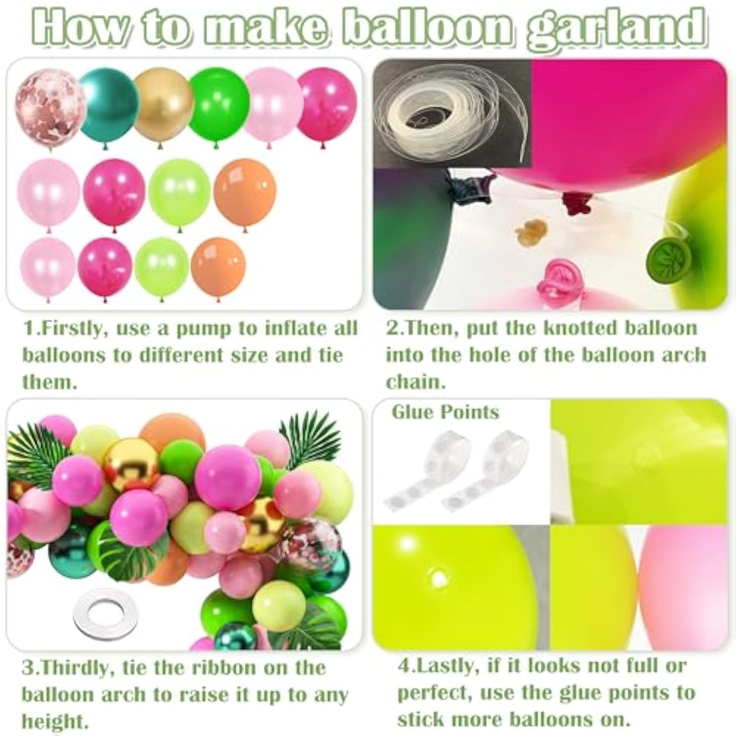 163PCS Tropical Luau Balloon Garland Kit with Palm Leaves, Flamingo & Aloha