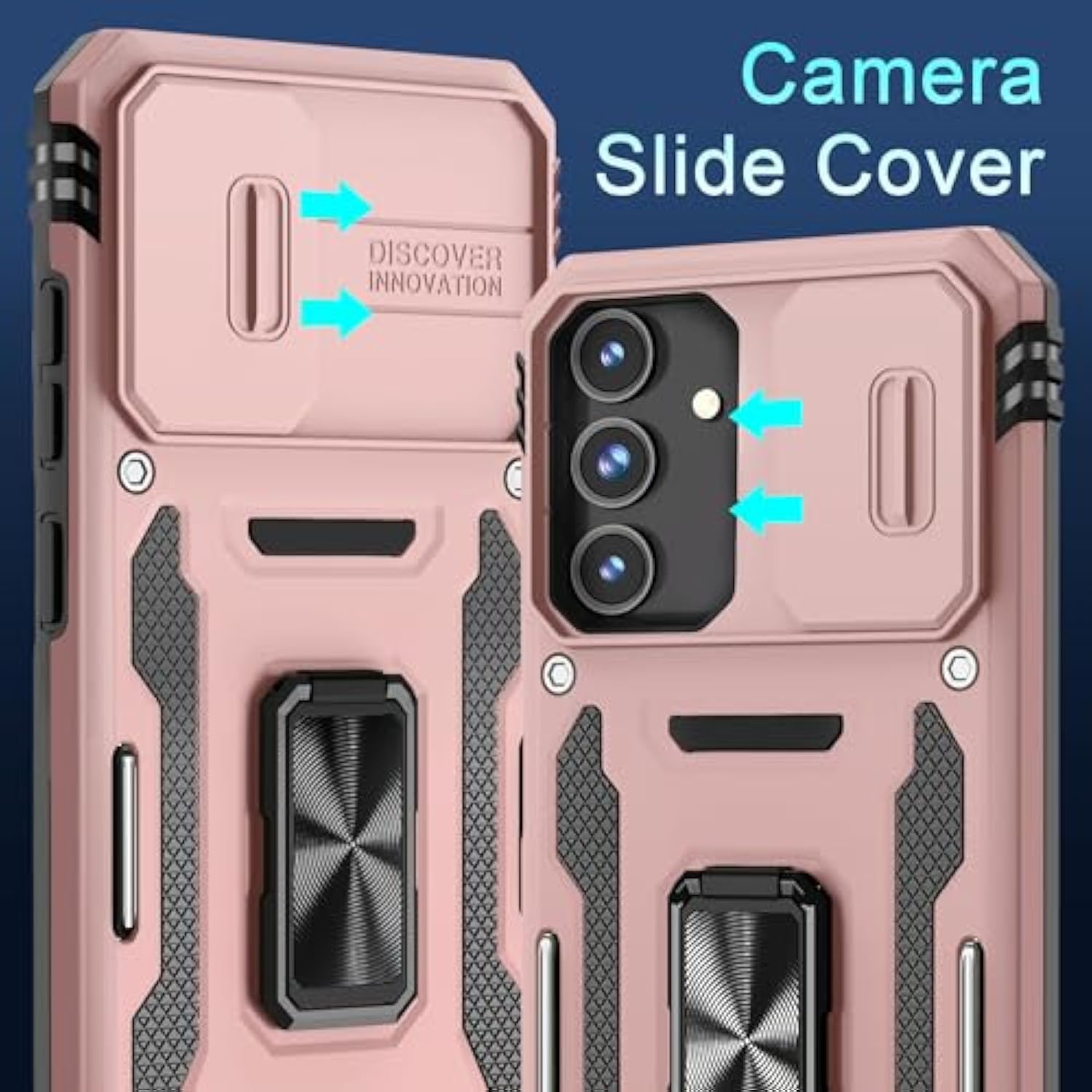Samsung Galaxy S25+ Plus Case with Slide Camera Cover, Screen Protector, Kickstand
