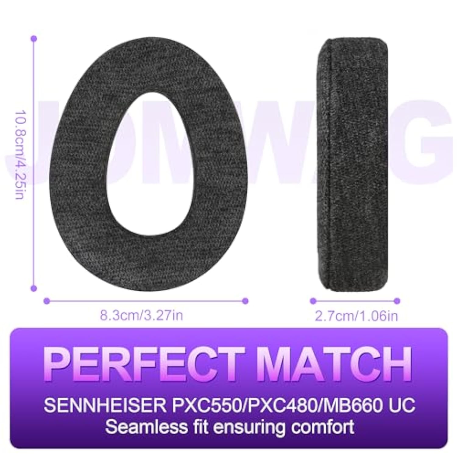 Skin-Friendly Cotton Replacement Earpads For Sennheiser Pxc550/Pxc480/Mb660 Uc, Skin-Friendly Cotton Ear Pads Cushions With High-Density Noise Isolation Foam, Keep Warm (Dark Gray)