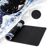 Gaming Mouse Pad For Desk,Large Wave Mousepad Laptop,Black Japanese Anime Mouse Mat,Long Xxl Waterproof Keyboard Pads,Big Nonslip Mousepads For Game Office Home?31.5 X 11.9 In?