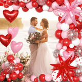169Pcs Valentines Day Balloons Garland Arch Kit, Pink Red White Confetti Heart Balloon For Women Girls Valentine'S Mother'S Day Wedding Bachelorette Engagement Anniversary Party Decorations