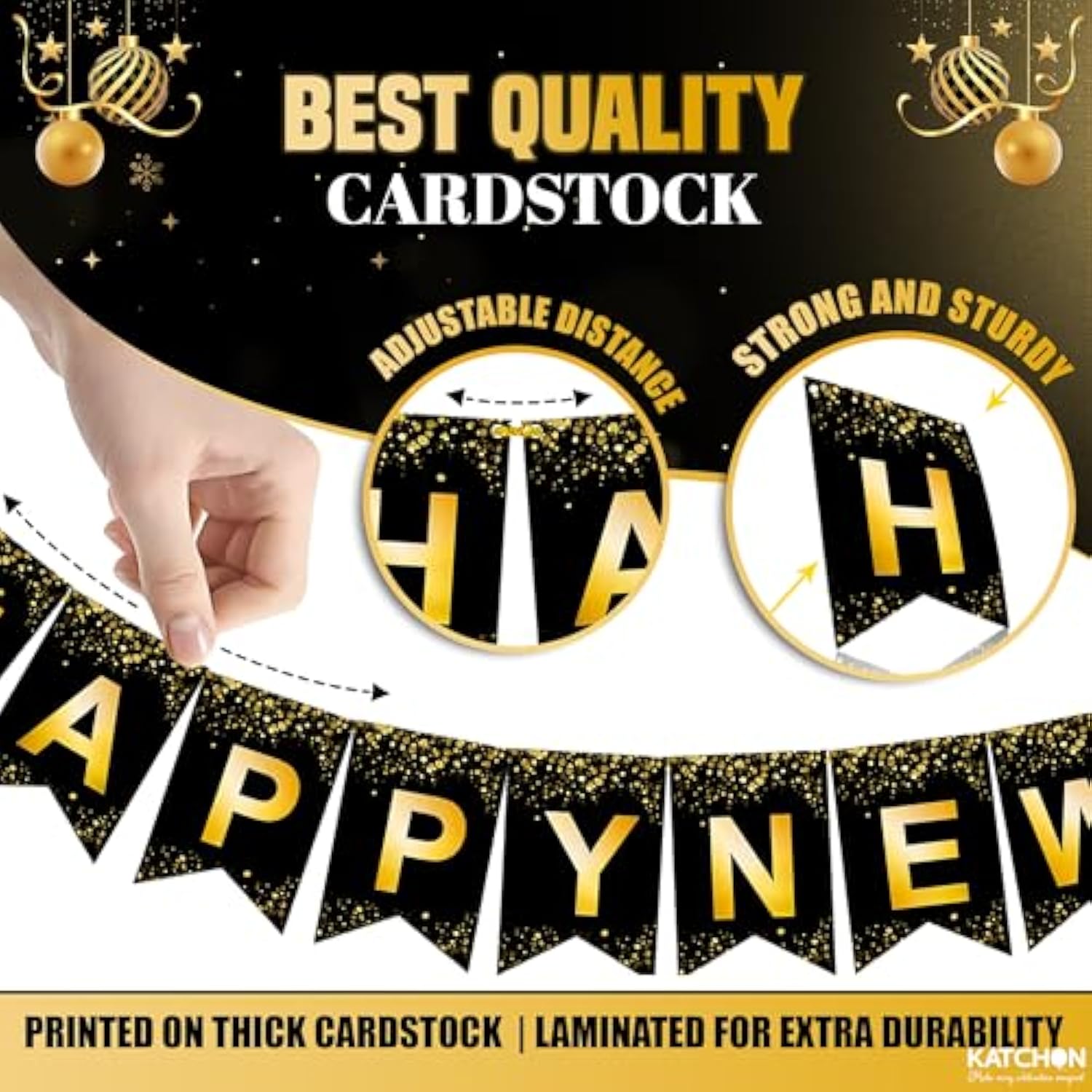 10 Ft Large Pre-Strung 2026 Happy New Year Banner for Party Decorations