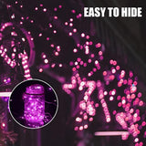 Valentine'S Day 12 Pack Pink Led Fairy Lights Battery Operated String Lights Waterproof Silver Wire 7 Feet 20 Led Firefly Starry Moon Lights For Diy Wedding Party Bedroom