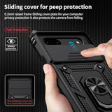 Google Pixel 7 Case with Camera Lens Cover, HD Screen Protector, 10 FT Military Grade Drop Protection, Magnetic Ring Holder Kickstand Protective Phone Case for Google Pixel 7, Black