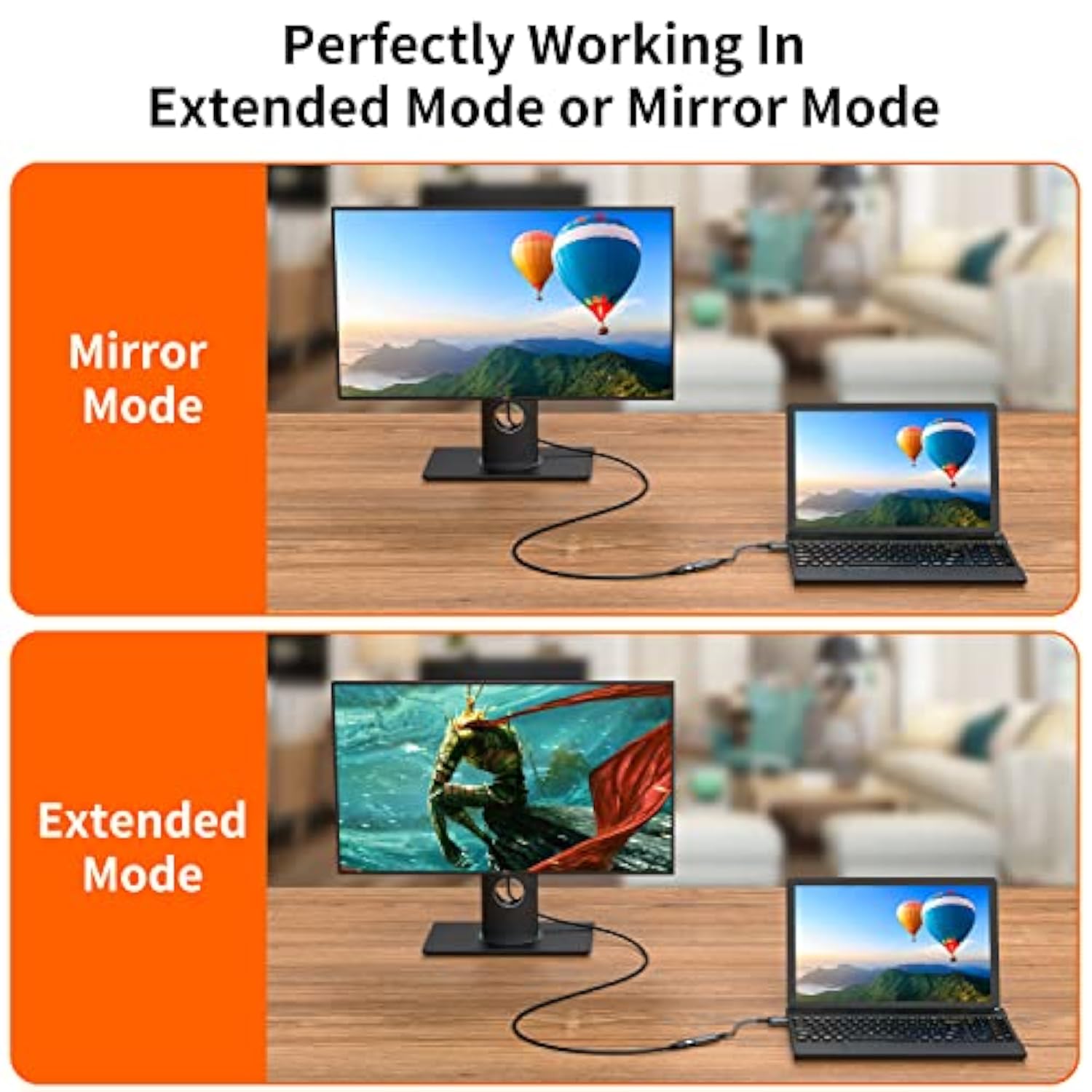 4K Displayport To Hdmi Adapter Cable, Gold-Plated Uni-Directional Display Port