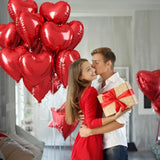 Red Heart Balloons, 18 Inch Red Heart Foil Balloon Helium, 10Pcs Large Ruby Heart Shape Foil Balloons For Valentines Day Girls Women Birthday Wedding Baby Shower Anniversary Retirement Mother Day