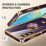 Galaxy A16 5G Case with Screen Protector and Rotating Ring Holder Purple