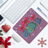 Christmas Tree Mouse Pad,Coquette Purple Bow Desk Mat,Winter Christmas Holiday Desktop Decorations For Dorm Home Office,10.2X8.2 In