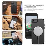 Magnetic For Iphone Se Case, Iphone Se 2022/3Rd/2020/2Nd Gen Iphone 8/7 Phone Case 4.7", [Compatible With Magsafe] Translucent Matte Slim Thin Shockproof Women Men Protective Cover, Black