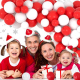 Red White Balloon Garland Arch Kit - 122Pcs White And Red Balloons Red