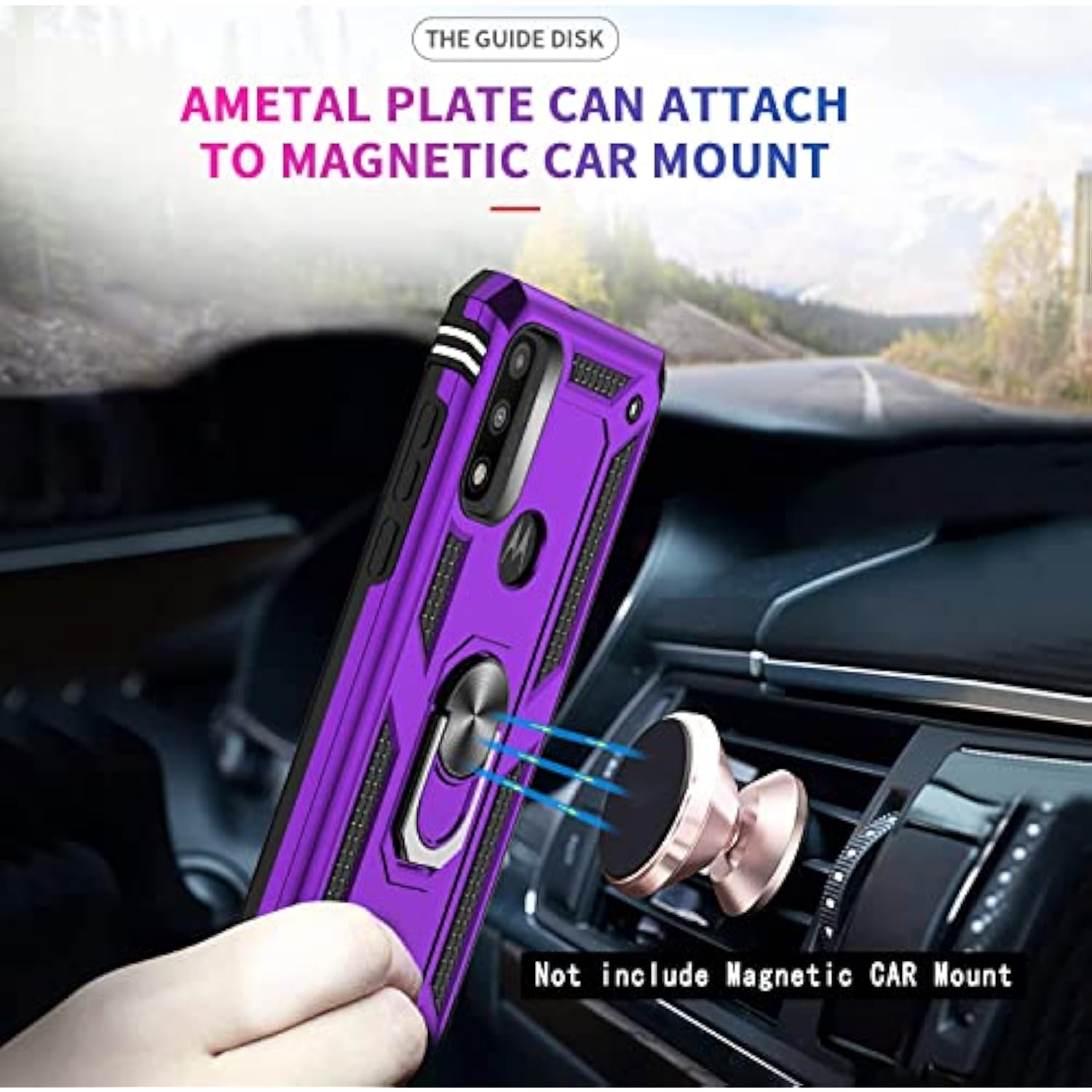 For G Pure Case, Moto G Power 2022 / G Play 2023 Case With Tempered Glass Screen Protector, [-Grade] Case Cover With Magnetic Kickstand G Play 2023, Purple