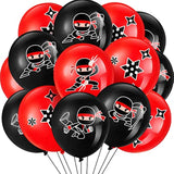 60 Pcs Red/Black Ninja Latex Balloons: Kid's Birthday Party & Baby Shower Decor
