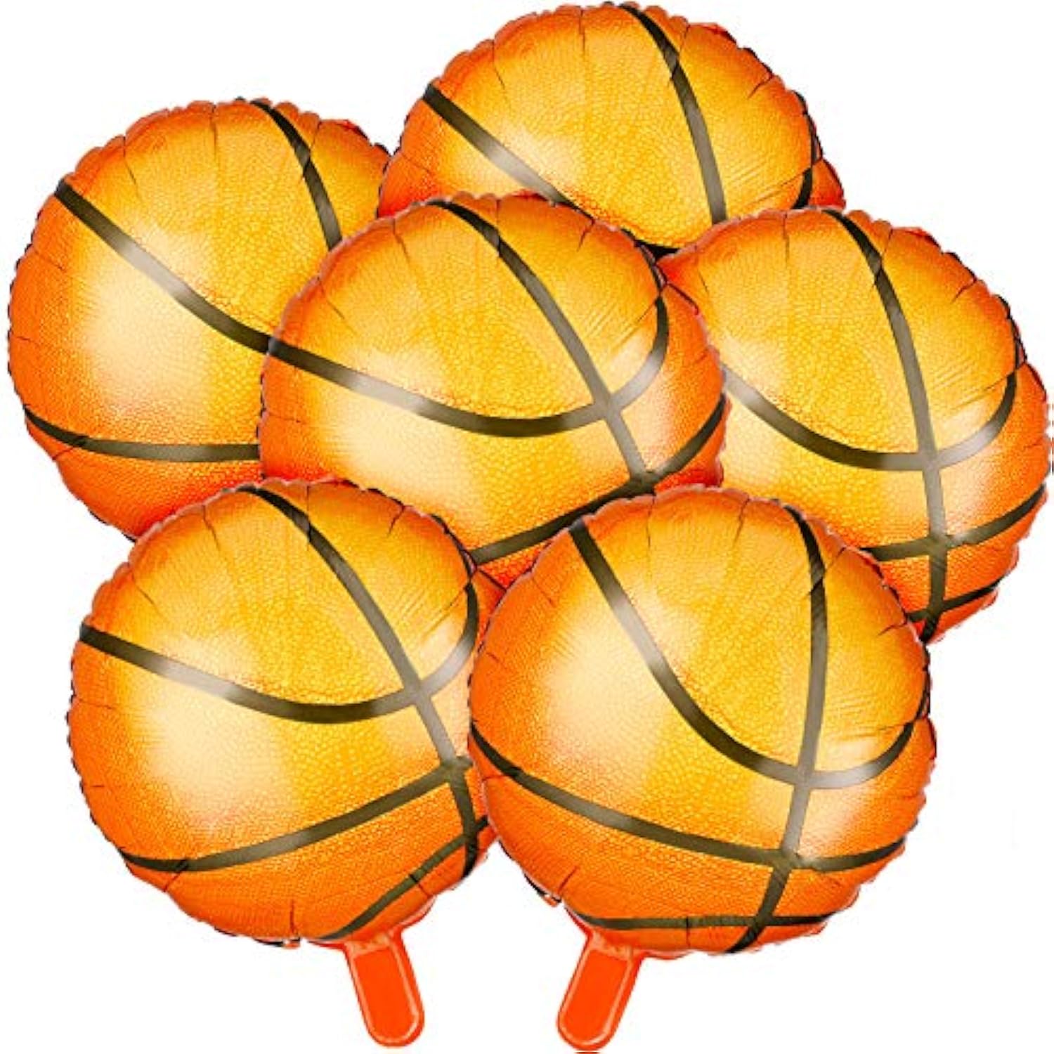 6 Pcs 18 Inch Basketball Foil Balloons Sports Birthday Party Decorations