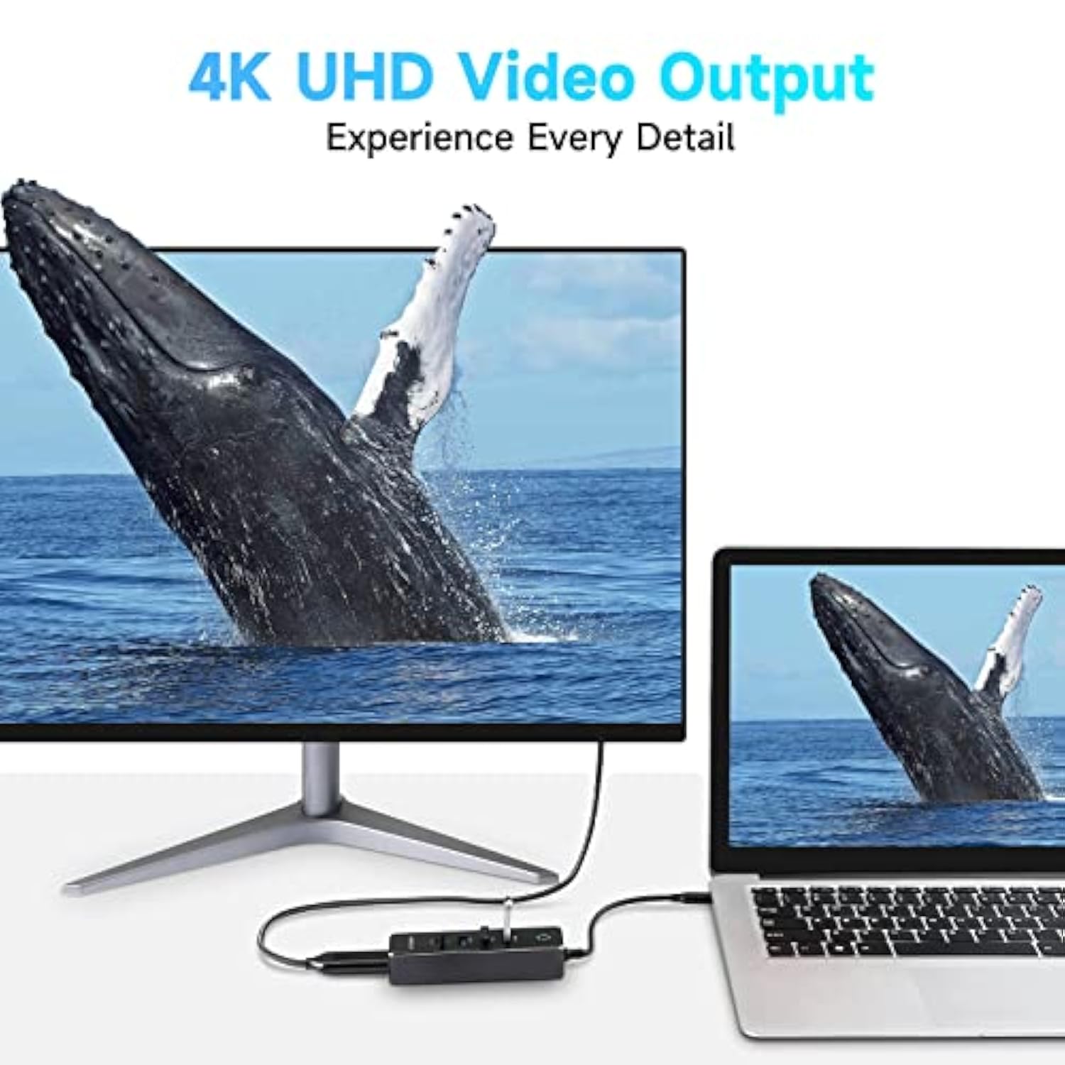 Usb C Hub, Usb C Dongle Adapter With 4K Hdmi, 3 Usb 3.0 Data Port, 100W Power
