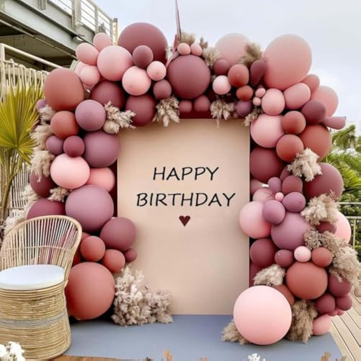 Dusty Pink Balloon Arch Kit: Double Stuffed Mauve Blush Garland
