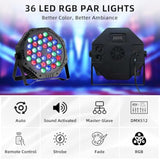 36Led Par Light, 9-Mode Rgb Dj Stage Lights With Remote, Sound Activation Strobe Lights, Uplights Indoor For Christmas Music Discos Dance Wedding Party Light(3 Packs)