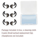 Small Earbud Replacement Tips - Silicone Ear Tips Compatible With Bose Qc20 Qc20I Soundsport Sie2I Ie2 Ie3 Headphones - 3 Pairs