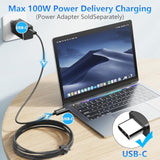 Usb C-C Video Cable 6.6Ft, 4K Usb Type-C Monitor Cable Support 100W Fast Charg