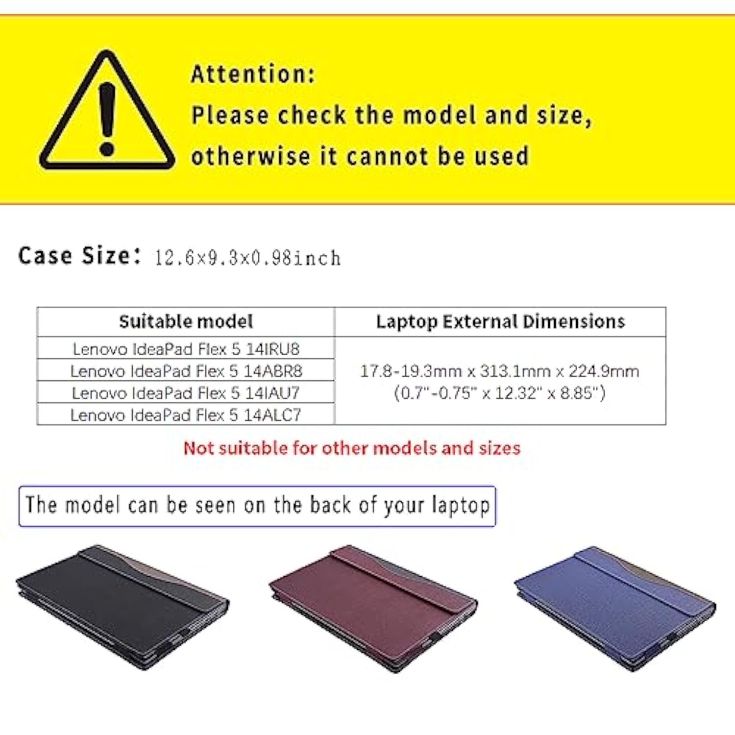 2023 Laptop Case Cover For 14-Inch Lenovo Ideapad Flex 5 14Alc7 14Iau7 14Iru8 14Abr8 Notebook Sleeve,Pu Leather 2 In 1 Laptop Protective Bag With Pen Holder And Heat Dissipation Hole (Dark Grey)