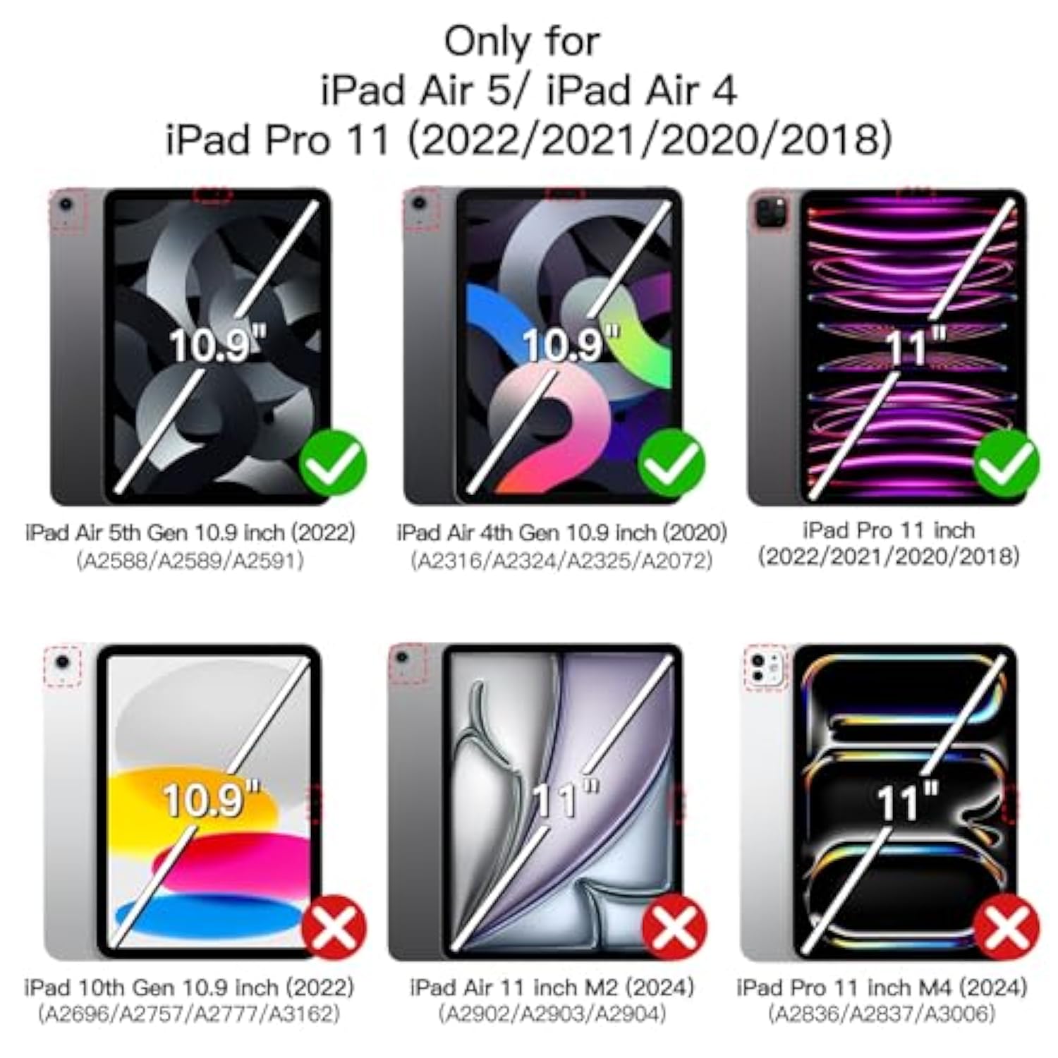 JETech Kids Case for iPad Pro 11 Inch All Models, iPad Air 5/4 (10.9-Inch) wit