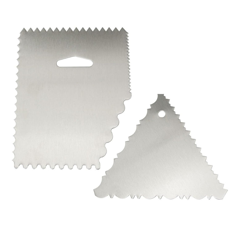 2Pcs Food Grade 430 Stainless Steel Clay Scraper Set Scraping Handle C