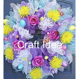 6 Inch X 30 Feet(10 Yards)- Metallic Deco Poly Mesh Ribbon(White)