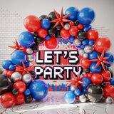 Red Blue Black Balloons, 60Pcs Red And Blue Party Balloons, 12Inch Metallic Silver Balloons Dark Red Blue Confetti Balloons For Boys Birthday Graduation Baby Shower Party Decorations