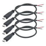 Short Usb C To 2 Pin Bare Wire Open End Cable,9Inch 25Cm 5V/3A Usb Type C Male