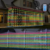 32.8 * 6.56Ft Large Size Solar Curtain Lights Outdoor, 8 Modes String Icicle Lights, Solar Garden Christmas Lights Decor