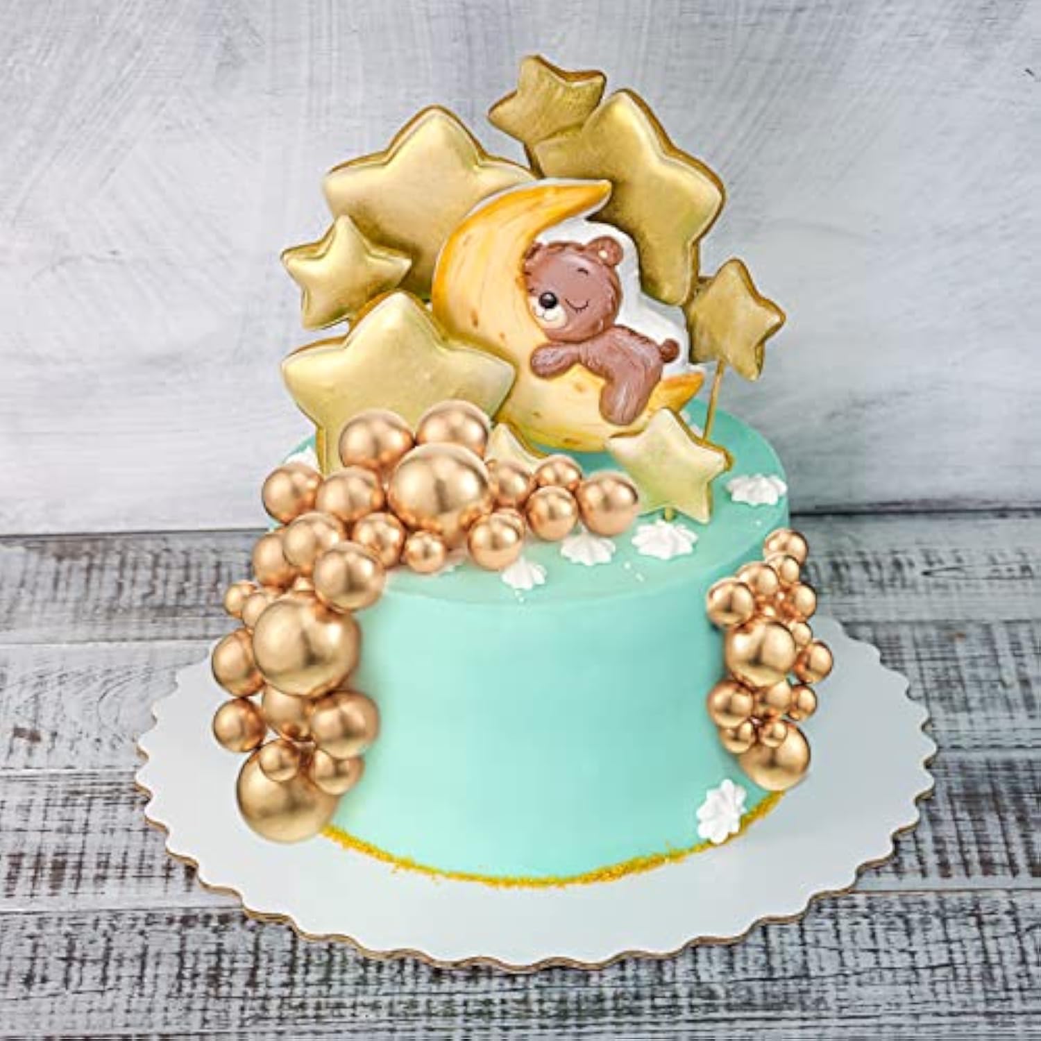 108PCS Foam Ball Cake Toppers & Cupcake Inserts in Gold for Wedding  Birthday Decor