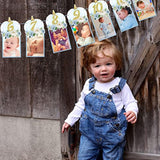 Pumpkin 1st Birthday Photo Banner Blue Milestone Display for Baby Party