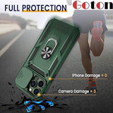 Compatible With Iphone 13 Pro Max Case With Slide Camera Cover & 360° Rotate Ring Stand [Military Drop Protection] Shockproof Heavy Duty Protective, Phone Case With Magnetic Car Mount Holder
