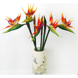 Large Bird Of Paradise 32 Inch Permanent Flower,Uv Resistant No Fade Flower Part Is Made Of Soft Rubber Pu,Artificial Flower Plants For Home Office 2 Pcs (Orange Red)