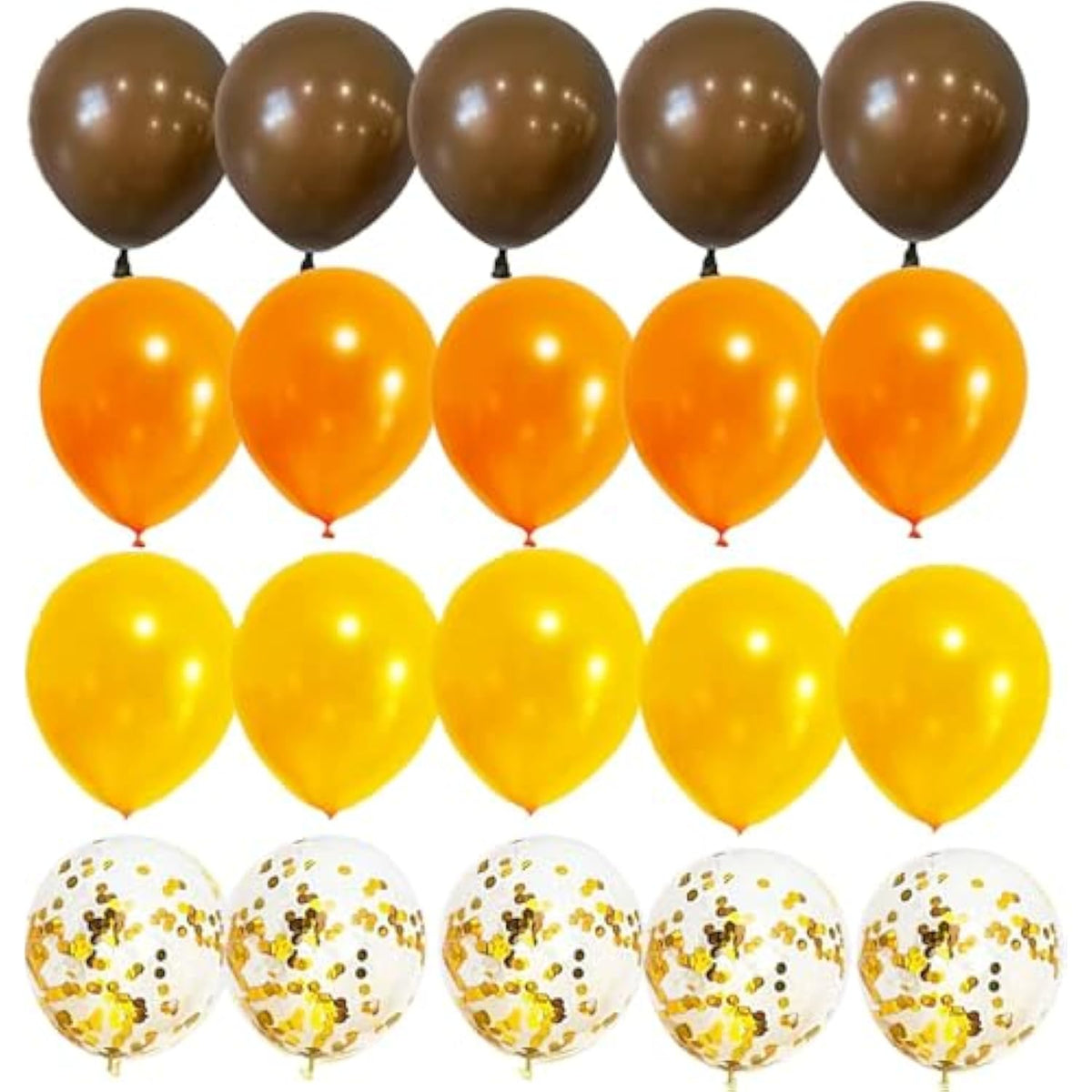 20pcs Fall Balloons Brown Orange Yellow Gold Confetti for Birthday Thanksgiving Party Decor