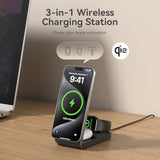 Qi2 3 In 1 Wireless Charging Station For Apple, 15W Wireless Travel Charger For Iphone 16/15/15 Pro/14/13/12, Apple Watch, Airpods, Fast Charger For Multiple Devices Apple