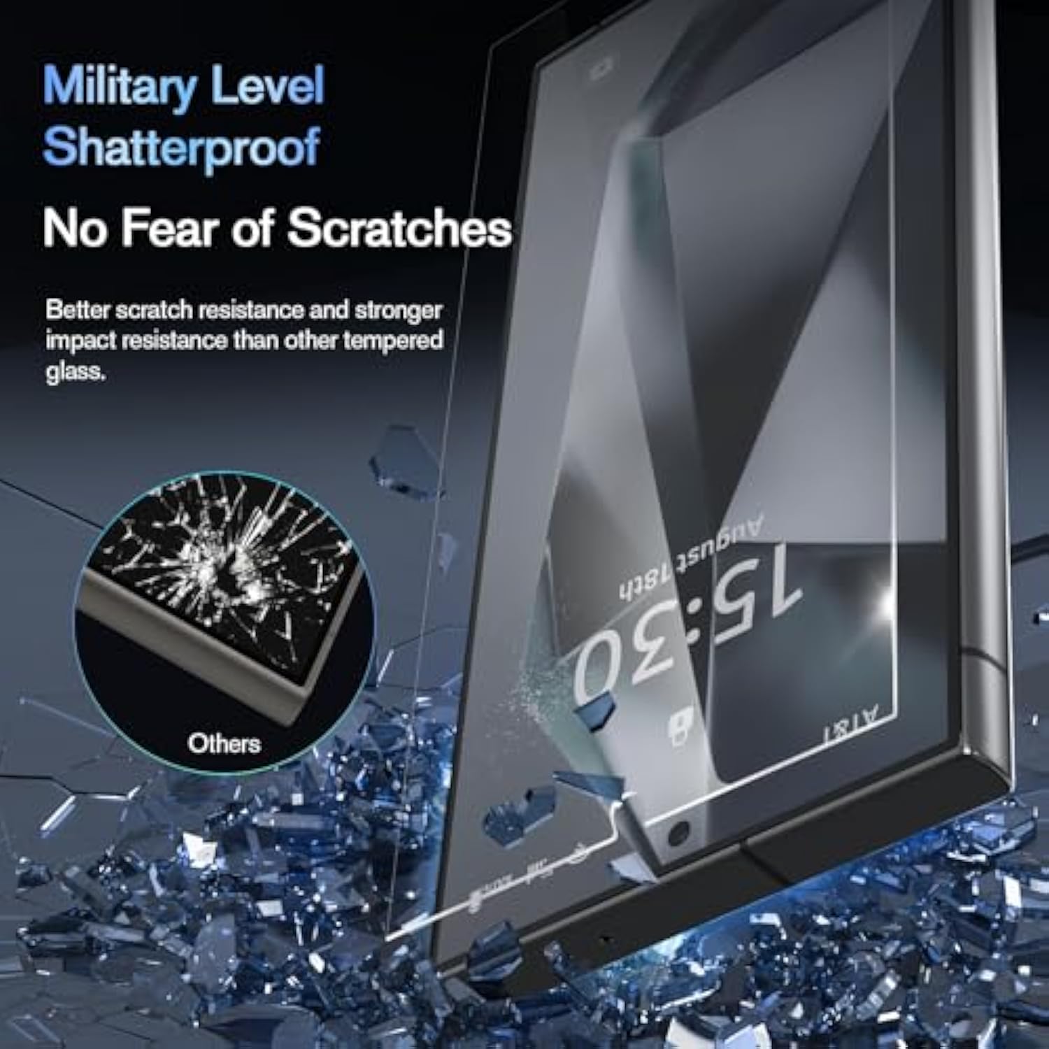 3 Pack For Samsung Galaxy S24 Ultra Screen Protector + 1 Pack Camera Lens Protector, 9H+ Tempered Glass Film With Customized Installation Tray, Military Grade Shatterproof, Hd Clear