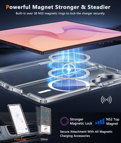 for  Galaxy Z-Fold-7 Case: Magnetic Clear Military Grade Drop Protection Anti Yellowing Cell Phone Cover - Rugged Shockproof Protective Bumper