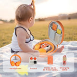 Hard Travel Case Compatible With Yoto Mini (2024 Edition) & Accessories, Carrying Case With Shoulder Strap Holds Kids Audio Music Player, Headphones & Up To 120 Audiobook Cards, Orange