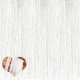 4 Pack White Fringe Curtain Backdrop, 3.2Ft X 9.8Ft Metallic Tinsel Foil Fringe Streamers Background For Photo Booth Birthday Wedding Baby Shower Carnival Easter Mother’S Day Party Decorations