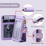 Phone Wallet Stick On, Credit Card Holder For Women Attachable 3M Sticker,Phone Card Holder Compatible With Iphone 14 Pro Case And Most Smartphones (Purple)