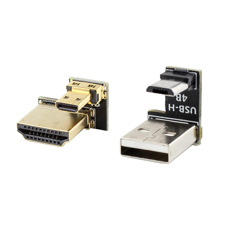 Hdmi-Compatible Adapter & Micro Usb To Usb A Adapter (180 Degree Angle, Male T