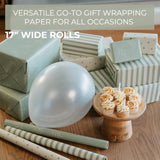 3 Rolls Gift Wrapping Paper, 17"x120", Elegant Wrap for Birthday & More