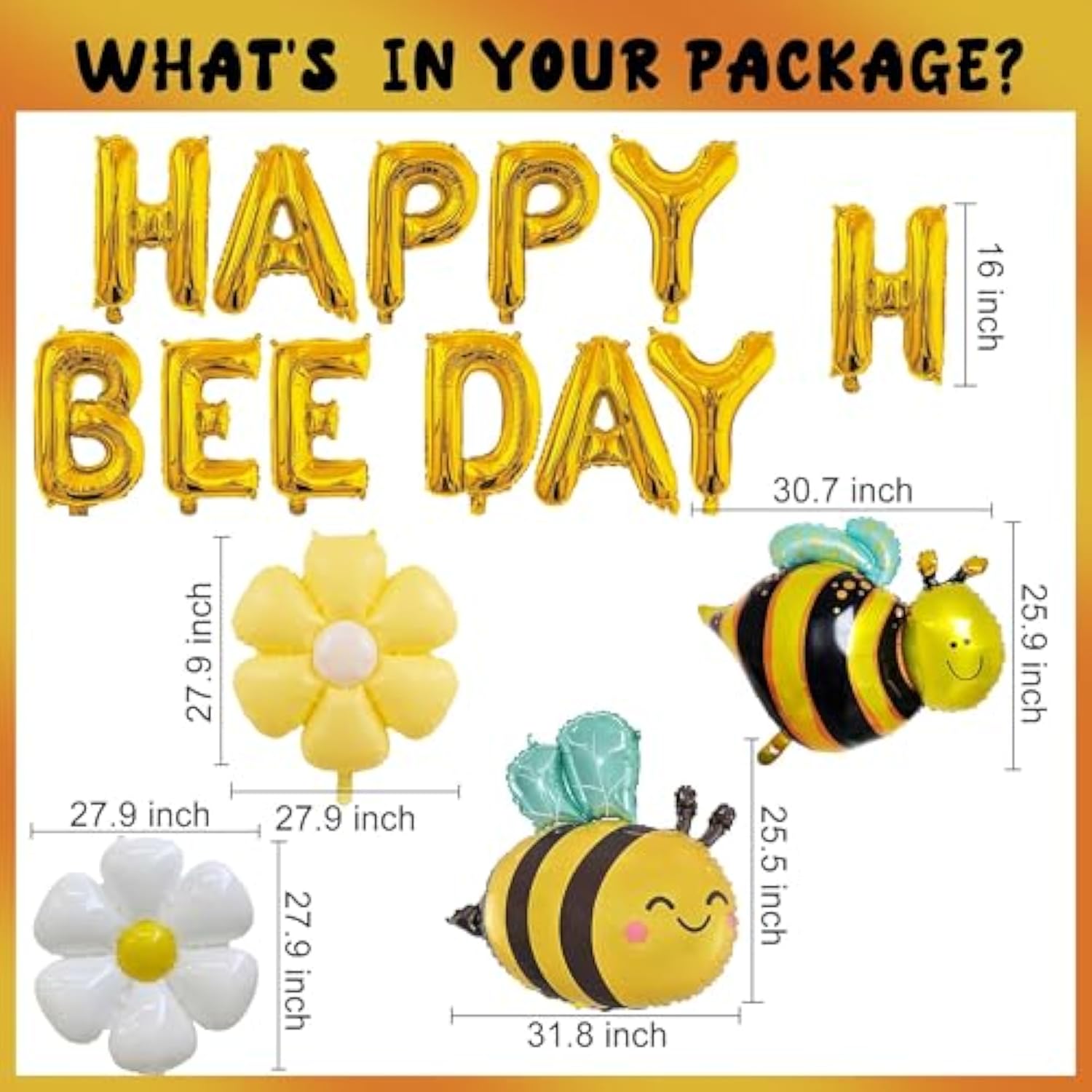 Bee-Themed Happy Bee Day Banner & Foil Balloons for Kids’ Parties