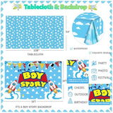 Toy-Themed Baby Shower Decor Blue 'It's a Boy' Banner & Party Set