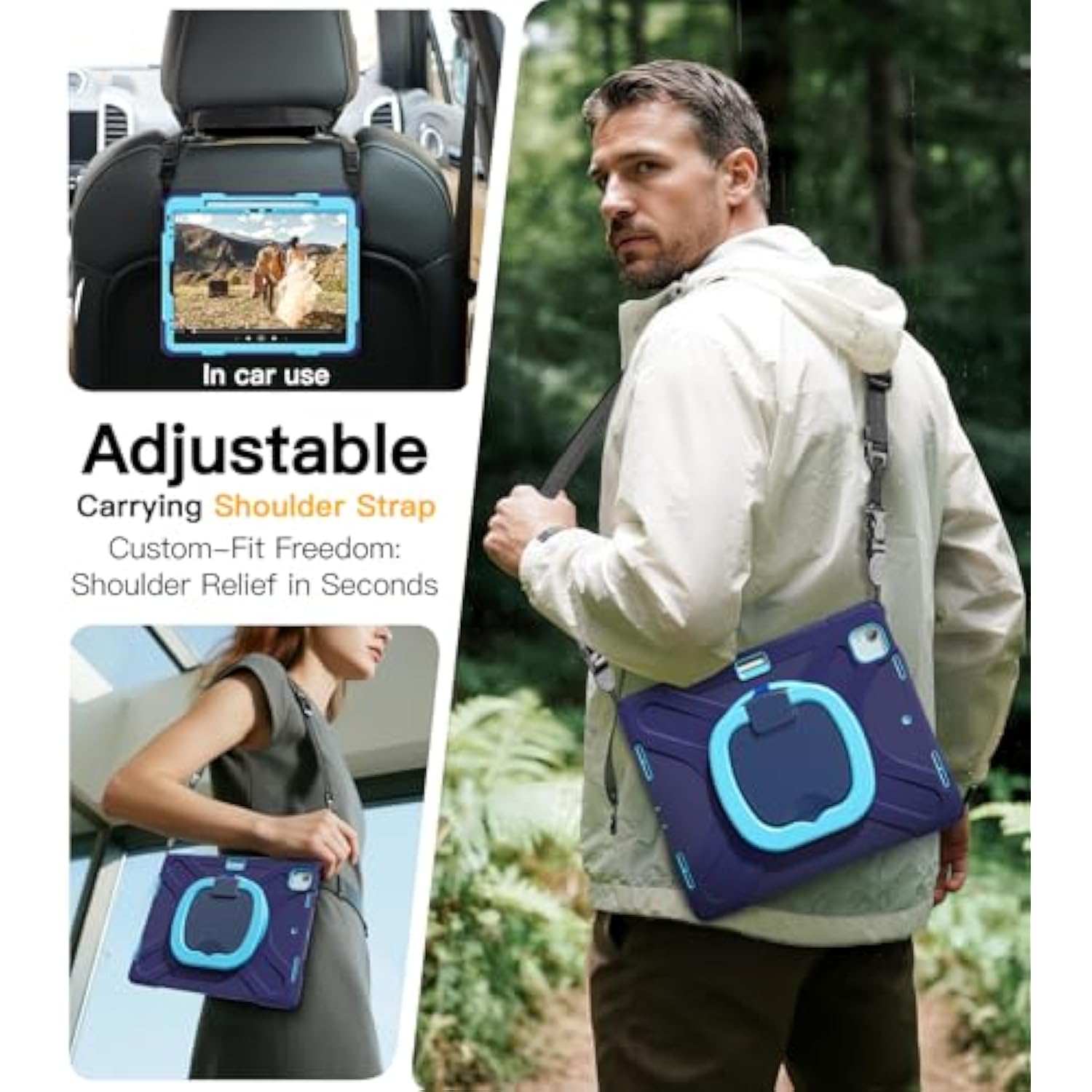 Ipad Pro 12.9 Case 2022/2021/2020/2018: Heavy Duty Shockproof Cover For Ipad P