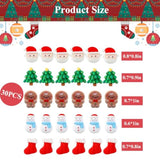 30pcs Resin Merry Christmas Cupcake Toppers Santa Tree Snowman Gingerbread Picks