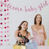 Welcome Baby Shower Party Banner,Boy And Girl Glitter Paper Sign For Baby Shower Decoration,Party Supplies Backdrop (Rose Gold)