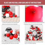 Black And Red Balloon Garland Kit Red Black White Metallic Silver Conf