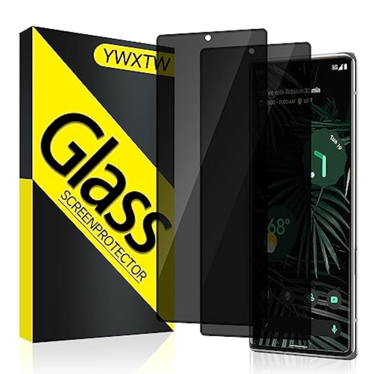 [2 Pack For Google Pixel 6 Pro Privacy Screen Protector,9H Hardness Tempered Glass Screen Protector For Google Pixel 6 Pro 6.7",Anti-Scratch Case Friendly Easy Install Bubble Free