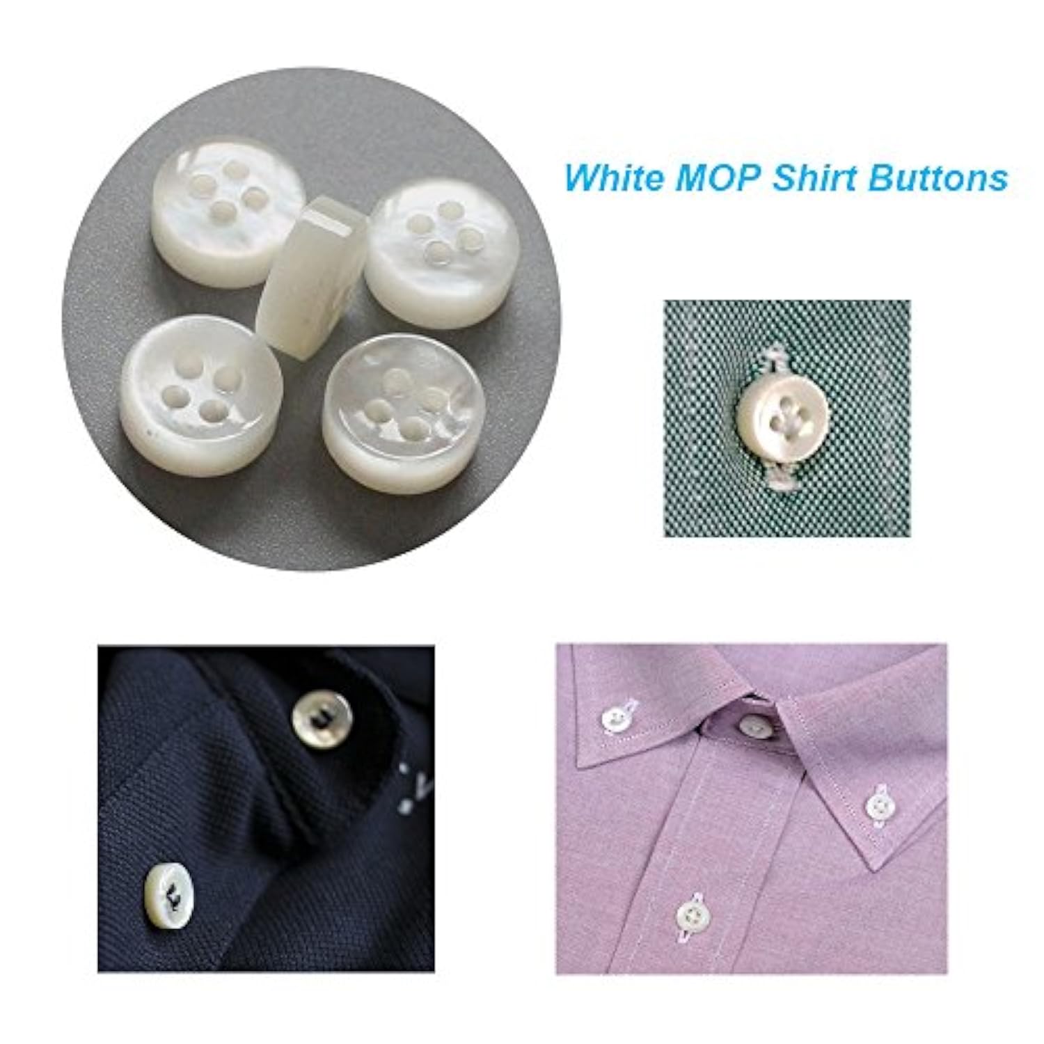 20 Pieces 10Mm (2/5 Inch) Genuine White Mother Of Pearl Buttons For Sh